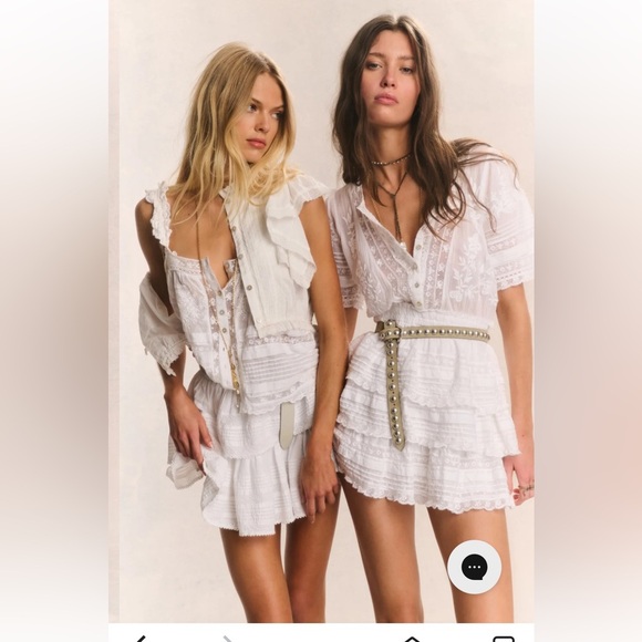 LoveShackFancy Quincy Heritage min dress cottagecore ruffle tiered XS - Picture 5 of 11